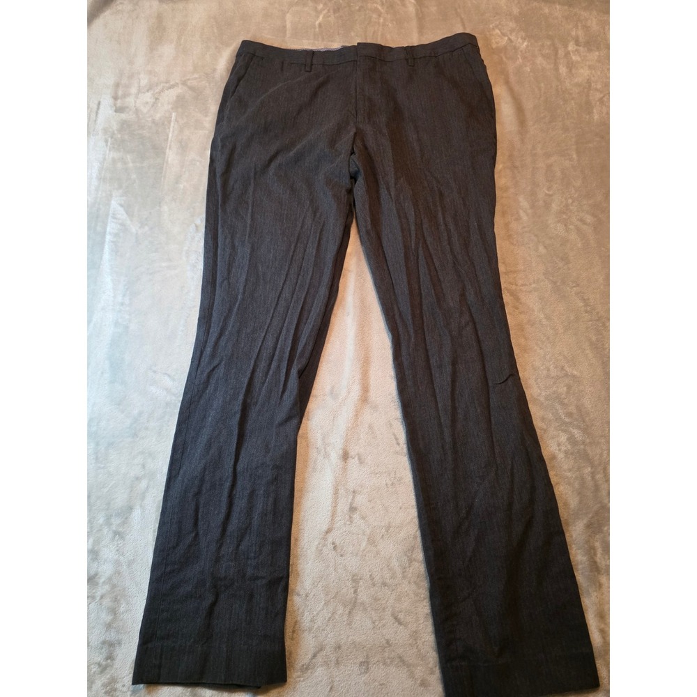 Bonobos Slim Straight Pants Mens 40/36 Gray Herringbone Chino